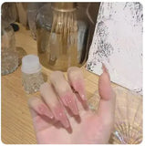 24Pcs Nude Pink Short Round Press-On Nails