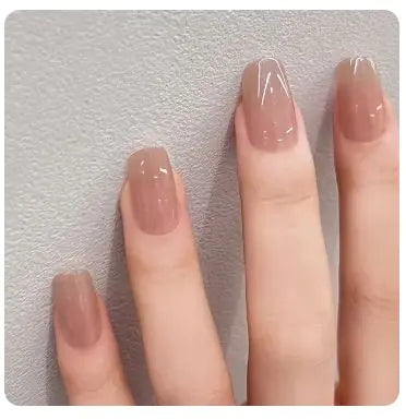 24Pcs Nude Pink Short Round Press-On Nails